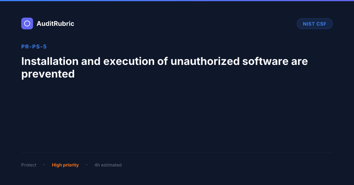 PR-PS-5: Installation and execution of unauthorized software are ...